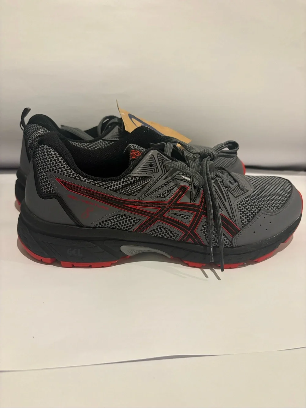 Asics Gray and Red men’s size9 Athletic Running Sneakers